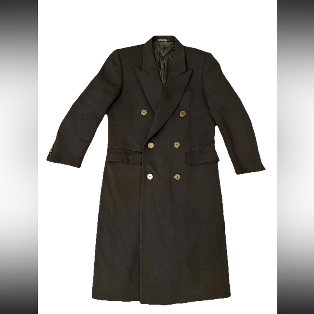 REDAELLI Neiman Marcus 100% Wool DB Overcoat Vintage 1973 42L Italy